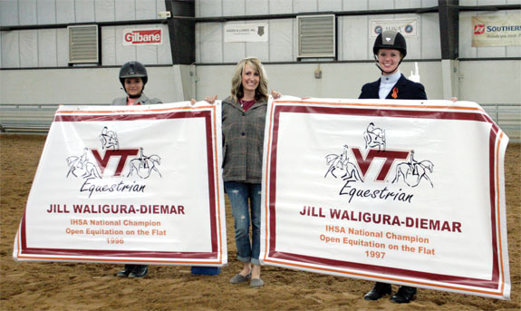 Jill Waligura-Diemar (sociology '97) inducted into the Virginia Tech Equestrian Hall of Fame; photo by Colleen Hall.