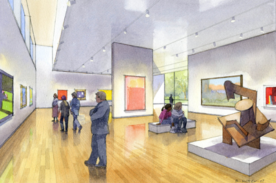 conceptual rendering of Virginia Tech's Center for the Arts