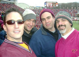 From left, Tom Kohler '93, '97; Rob Andreev '95; Dave Lekuch '95; and Dan Kodesh. Photo by Janel Andreev.